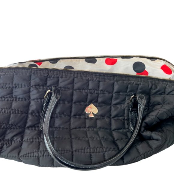 Kate Spade Black Satin Ex Large Duffle Bag - Picture 2 of 2